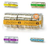 ALEJANDRO FUENTES AF® - 125 Blister Monete 20 centesimi, Pack 125 Blister per Monete 20 centesimi | Formato europeo, Organizza e protegge i tuoi contanti, Conta Monete Euro
