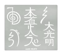 Aleks Melnyk #100 Stencil in metallo per pirografia, simboli Reiki, stencil con simboli giapponesi, stencil con lettere cinesi, Dai Ko Myo, modello artigianale per bruciare il legno, incisione,