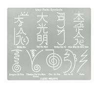 Aleks Melnyk No.406 Modello di Stencil in Metallo, Simboli Usui Reiki, Caratteri cinesi e giapponesi, Stencil piccolo, Modello per combustione su legno, Incisione, Artigianato, Album di ritagli