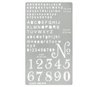 Aleks Melnyk No.422 Modello di stencil in metallo, Normografo per Disegno Tecnico, Lettere e Numeri per Pirografo per Legno, Righello con Lettere Alfabeto Piccole, Segnalibro in Metallo, Bookmark