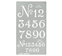 Aleks Melnyk No.452 Modello di stencil in metallo per Numeri Piccoli, Dimensioni 1 pollice e 0,5 pollici, xxx, Normografo per Disegno Tecnico, Segnalibro in Metallo, Bookmark, Bullet Journaling