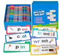 Alened Phonics, schede flash per imparare a leggere con 30 libri e rima Flip Books & Build Word Family Book, frasi complete CVC Sight Words Games per K-1st Grade, Homeschool Classroom Must Haves (Età3