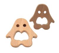 Alenybeby 2 pz Pinguino Massaggiagengive Puro Naturale Forma Animale Faggio Fatto A Mano Modello FAI DA TE Ciuccio Catena Pendente