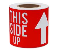 Aleplay This Side Up Stickers 7,6 x 12,7 cm Fragile Shipping Handing Etichette di Avviso Adatto per Consegna aziendale, Magazzino, Fabbrica, Logistica - 100 adesivi per rotolo