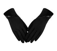 Alepo Guanti invernali da donna, caldi e invernali, con dita sensibili al tocco, guanti da donna invernali foderati in pile antivento, Nero-01, L
