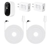 ALERTCAM Confezione da 2 cavi di ricarica da 9 m per videocamera di sicurezza esterna Arlo Essential 2K (2a generazione), lungo cavo di alimentazione impermeabile per Arlo Essential 2 °, bianco