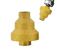 Alesatore per legno - Trapano a gradini, punta per legno, smussatura smussata | Alesatore conico multistrato, piastrelle in marmo, punta smussata, punta multistrato dorata per ingrandire