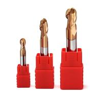 Alesatori manuali, 5 pezzi di frese a testa sferica in metallo duro 0,75-3 mm HRC60 2 taglienti(R2x8x4x100 2T)