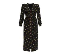 Alessandra Rich - Abito chemisier midi in seta con stampa floreale - - Dresses - Donna - Nero - S