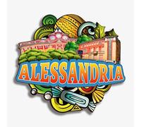 Alessandria Italia, magnete per frigorifero, collezione in legno, 3D, fatto a mano, da viaggio, città, souvenir, decorazione per la casa, regalo -302