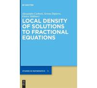 Alessandro Carbotti Serena Dipi Local Density of Solutions to (Copertina rigida)