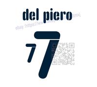 Alessandro Del Piero 08/10 Italy Away Jersey Name Set EURO 2008 Navy