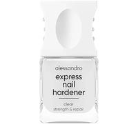 alessandro Express Nail Hardener Clear - Cura delle unghie morbide e fragili - Con silicio, AHA ed esanale - Finitura lucida - indurente per unghie resistenti e lisce - Vegano - 10 ml