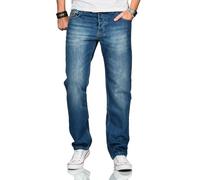 ALESSANDRO SALVARINI Jeans da uomo Comfort Fit Jeans gamba dritta Denim Basic, Blu, 38 W/38 L
