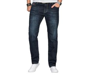 ALESSANDRO SALVARINI Jeans da uomo Comfort Fit Jeans gamba dritta Denim Basic, Blu scuro, 40 W/38 L