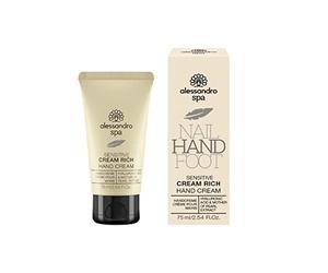 alessandro Spa Cream Rich Sensitive - Vegan - Crema per le mani ricca, anti-invecchiamento, per pelli sensibili, per mani secche e danneggiate, 50 ml