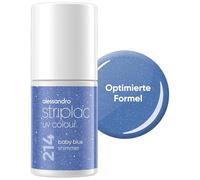 alessandro Striplac Smalto UV Baby Blue Shimmer - coprente e antigraffio fino a 15 giorni - facile da applicare - Tecnologia di rimozione delicata - Vegano - Blu, 6,5 ml