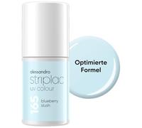 alessandro Striplac Smalto UV Blueberry Slush - coprente e antigraffio fino a 15 giorni - facile da applicare - Tecnologia di rimozione delicata - Vegano - Blu pastello, 6,5 ml