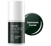 alessandro Striplac - Smalto UV Peaceful Green - coprente e antigraffio fino a 15 giorni - facile da applicare - Tecnologia di rimozione delicata - Vegano - verde, 6,5 ml