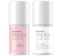 alessandro Striplac Smalto UV Pretty Ballerina & Top Coat Bundle, 2 x 6,5 ml, coprente e resistente ai graffi fino a 15 giorni, facile da applicare, tecnologia di rimozione delicata, vegana