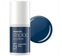 alessandro Striplac - Smalto UV Superstition Blue, coprente e resistente ai graffi fino a 15 giorni, facile applicazione, tecnologia di rimozione delicata, vegano, blu, 6,5 ml