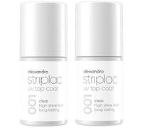 alessandro Striplac UV Top Coat Clear Bundle - 2 x 6,5 ml - unghie lucide e resistenti ai graffi fino a 15 giorni - Applicabile con e senza colore - Tecnologia di rimozione delicata - Vegano