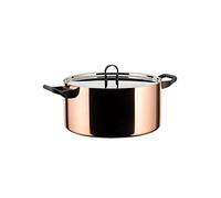Alessi 90101/24 La Cintura di Orione Casseruola a Due Manici, Rame/Acciaio Inossidabile 18/10, Rame, 24 cm