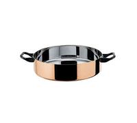 Alessi 90102/24 La Cintura di Orione Casseruola Bassa a Due Manici, Rame/Acciaio Inossidabile 18/10, 24 cm