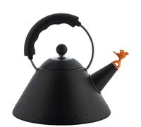 Alessi, 9093 BB, Bollitore con Uccellino Nero, Acciaio