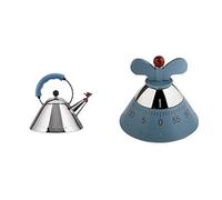 Alessi 9093 Bollitore con Manico e Fischietto a Uccellino di Design in Acciaio I