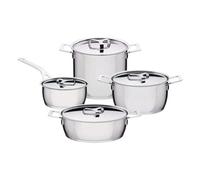 Alessi, Pots&Pans, Batteria di Pentole 9 pezzi, Acciaio
