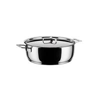Alessi AJM102/28 Pots&Pans Casseruola Bassa a Due Manici in Acciaio Inossidabile 18/10 Lucido
