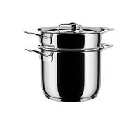Alessi Pots&Pans Pasta-Set In Acciaio Inossidabile, Argento, 24.77 x 20.32 x 22.23 Cm