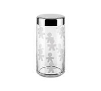 Alessi AKK38 Girotondo Barattolo Ermetico in Vetro Serigrafato con Coperchio in Acciaio Lucido