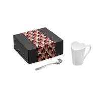 Alessi Tea MMI24CUSET - Set Composto da Mug e Cucchiaino, in Bone China e Acciaio Inossidabile 18/10, Multicolore