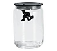 Alessi AMDR05 Gianni a Little Man Holding On Tight Barattolo Ermetico in Vetro con Coperchio in Resina Termoplastica, Nero, 90 cl