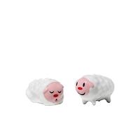 Alessi Tiny Little Sheep, Set Di Due Statuine In Porcellana, Decorate A Mano, Bianco, 25 x 38 x 6 mm