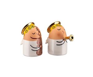 Alessi AMGI26Set1 Angels Band Set di Due Statuine in Porcellana, Decorate a Mano