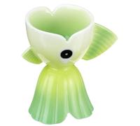 Alessi ASG98 GR Goldfish Portauovo in Fine Bone China, Decorato a Mano, Verde