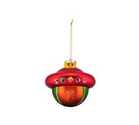 Alessi Baldassarre AMJ13 10 - Pallina di Design per Albero di Natale del Magio Baldassarre in Vetro Soffiato Decorato a Mano, Rosso