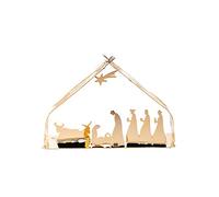 Alessi Bark Crib Presepe, Acciaio Inossidabile 18/10, Dorato, Oro, 11 x 24 x 16
