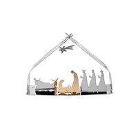 Alessi Bark Crib BM09 - Presepe di Design in Acciaio Inossidabile con Particolari Dorati, Lucido