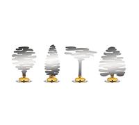 Alessi Barkplace Tree BM18S4 Set di Quattro Segnaposto Composti da Un Albero in Acciaio AISI 430 con Decorazione Magnetica in Porcellana