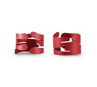 Alessi Set di Due portatovagliolo in Acciaio colorato con Resina epossidica, Rosso, 5.5 cm