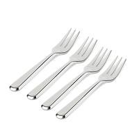 Alessi BG02/34S4 Amici Set Di Quattro Forchettine per Antipasti in Acciaio Inossidabile 18/10, Lucido