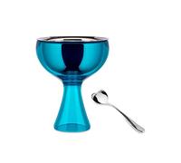 Alessi Big Love AMMI01S AZ - Set con Coppa per Gelato in Acciaio Inossidabile 18/10 e Resina Termoplastica e Cucchiaino da Gelato in Acciaio Inossidabile 18/10 Lucido, Blu