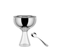 Alessi Big Love AMMI01S I - Set con Coppa per Gelato in Acciaio Inossidabile 18/10 e Resina Termoplastica e Cucchiaino da Gelato in Acciaio Inossidabile 18/10 Lucido, Ghiaccio