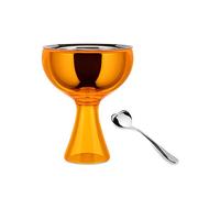 Alessi Big Love AMMI01S O - Set con Coppa per Gelato in Acciaio Inossidabile 18/10 e Resina Termoplastica e Cucchiaino da Gelato in Acciaio Inossidabile 18/10 Lucido, Arancio