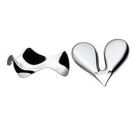 Alessi Blip PG02 - Posacucchiaio di Design in Acciaio Inox, Lucido & Nut Splitter JHT01 Schiaccianoci di Design in Acciaio Inox Lucido