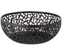 Alessi Cactus MSA04/29 B Fruttiera Traforata, Acciaio Colorato con Resina, Nero